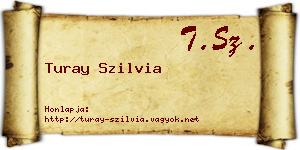 Turay Szilvia névjegykártya